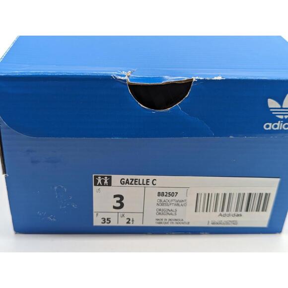 Adidas Youth Gazelle C Athletic Shoes - Core Black White BB2507 Kids Size 3Y New - Picture 5 of 5